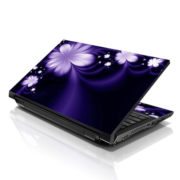 LSS 15.6 & 17.3 Inches Laptop Notebook Skin Sticker Decal - Purple Flower - Picture 1 of 2